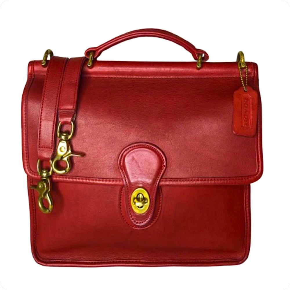 Vintage COACH WILLIS Red Glove Tanned Top Handle Crossbody Satchel 9927 USA COA